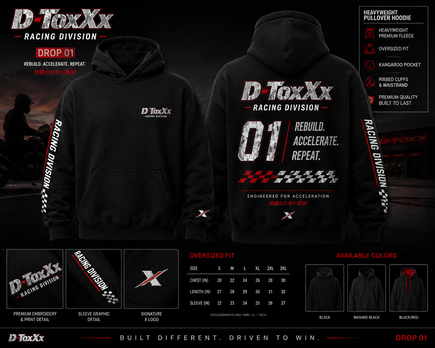 D-ToxXx Drop 01 Heavyweight Pullover Hoodie